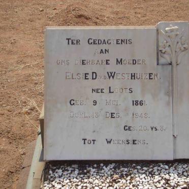 WESTHUIZEN Elsie D., van der nee LOOTS 1861-1943