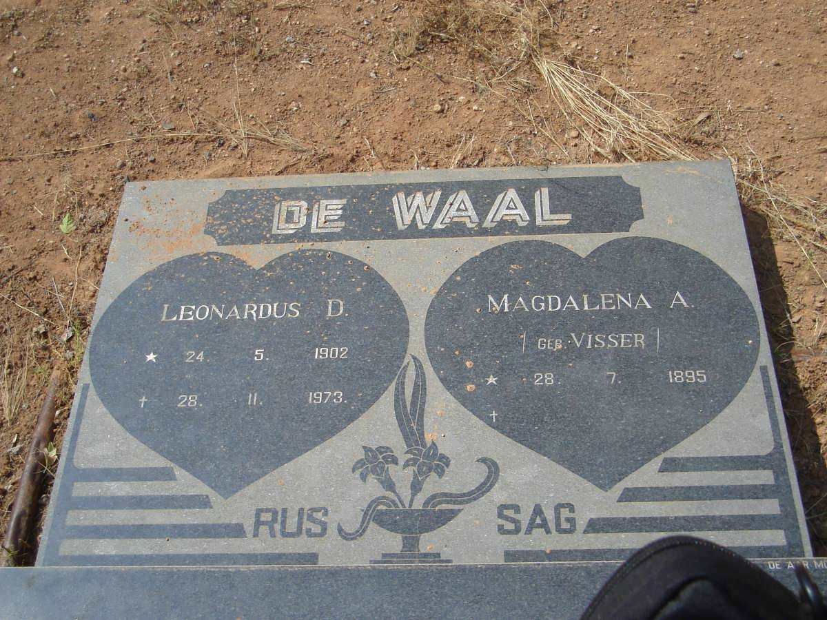 WAAL Leonardus D., de 1902-1973 &amp; Magdalena A. VISSER 1895-