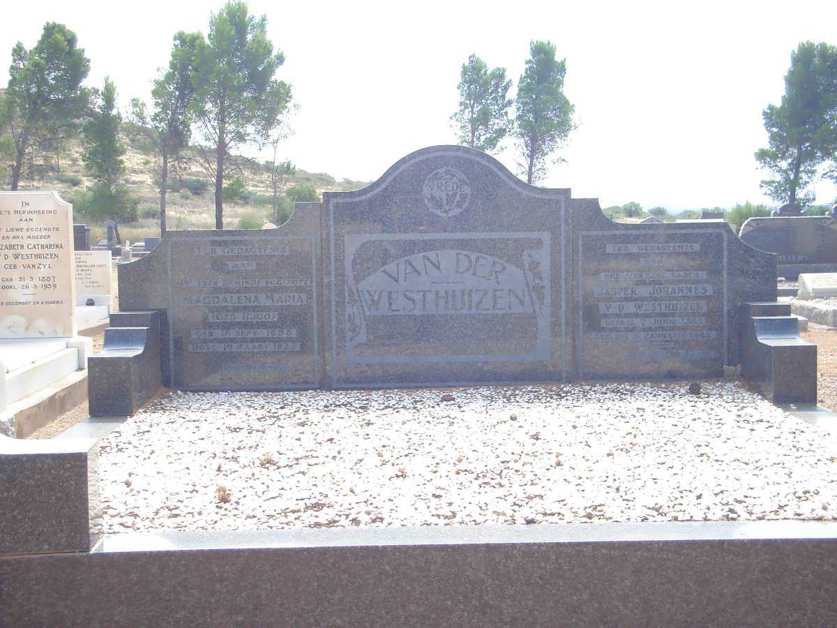 WESTHUIZEN Jasper Johannes, van der 1855-1945 &amp; Magdalena Maria HUGO 1858-1935