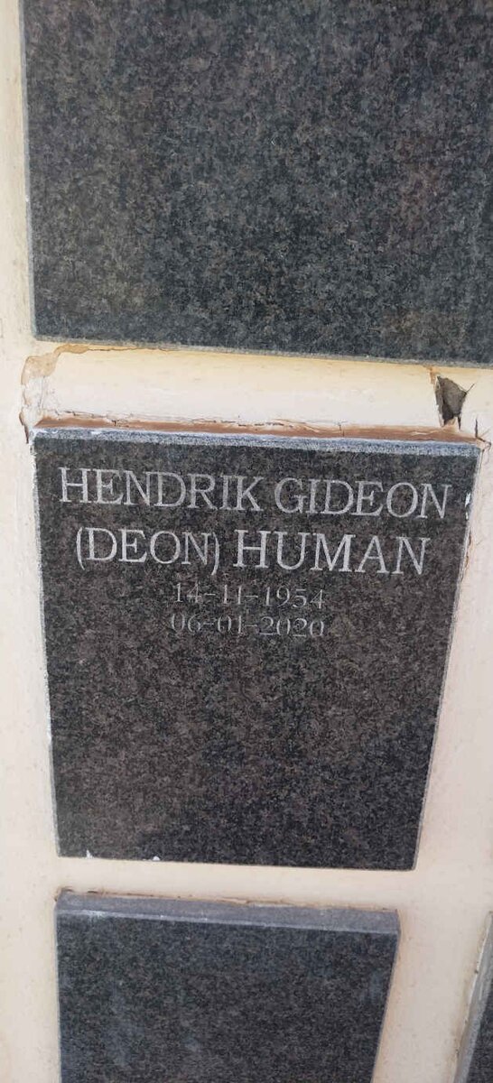 HUMAN Hendrik Gideon 1954-2020
