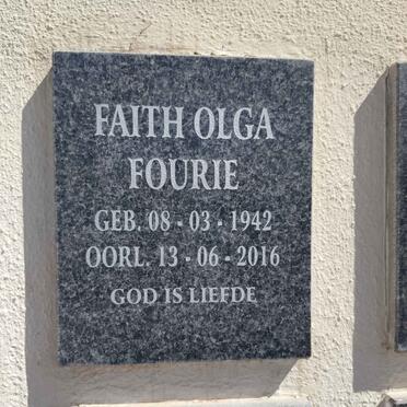 FOURIE Faith Olga 1942-2016
