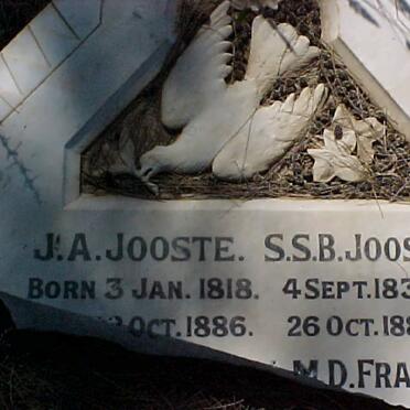 JOOSTE J.A. 1818-1886 :: JOOSTE S.S.B. 1831-1889