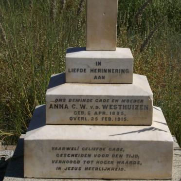 WESTHUIZEN Anna C.W., v.d. 1885-1915