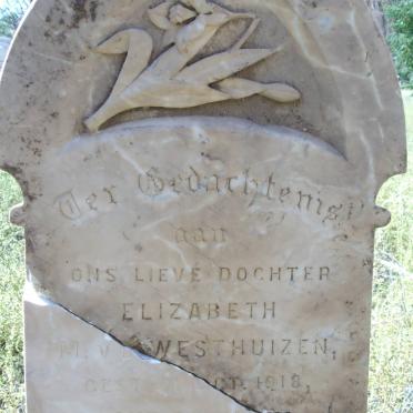 WESTHUIZEN Elizabeth M., v.d. -1918 