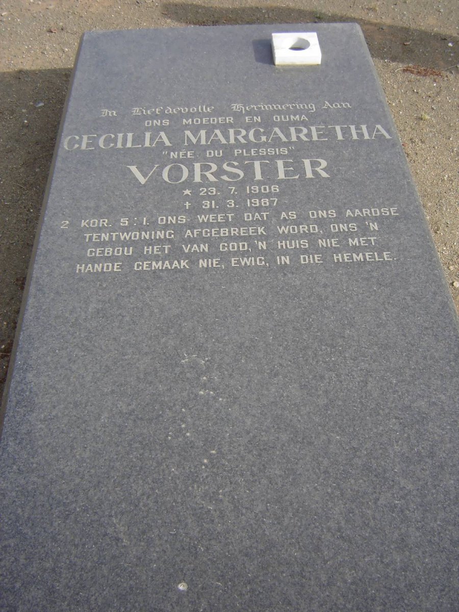 VORSTER Cecilia Margaretha nee du PLESSIS 1906-1967