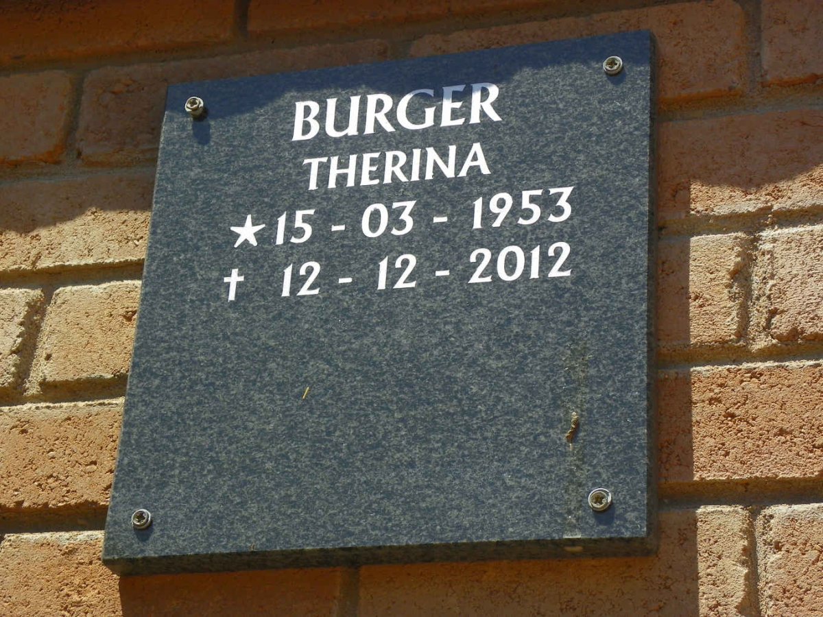 BURGER Therina 1953-2012