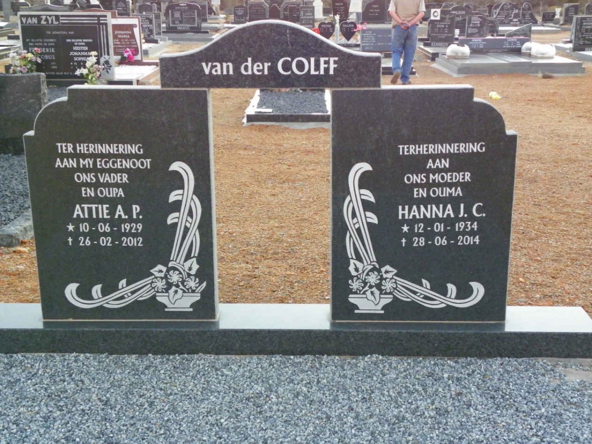 COLFF A.P., van der 1929-2012 &amp; J.C. 1934-2014