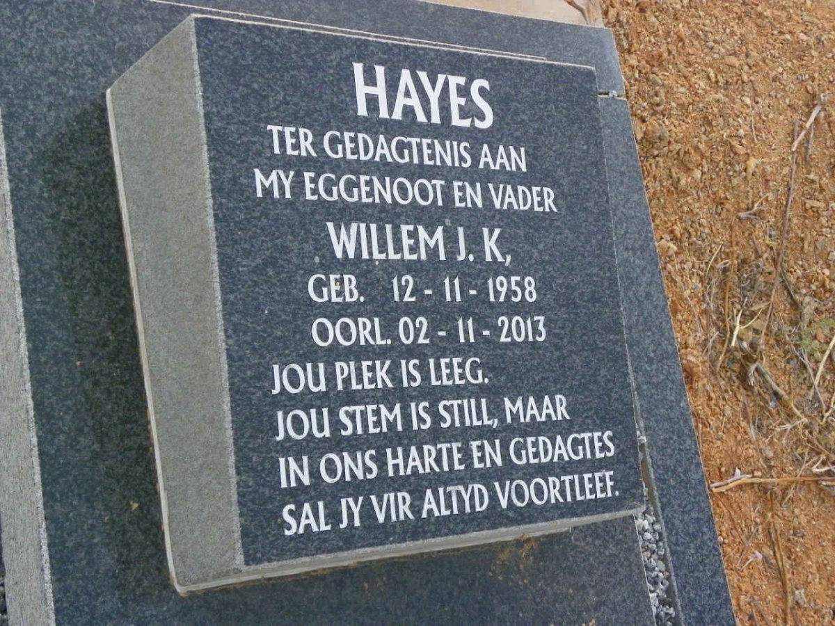 HAYES Willem J.K. 1958-2013