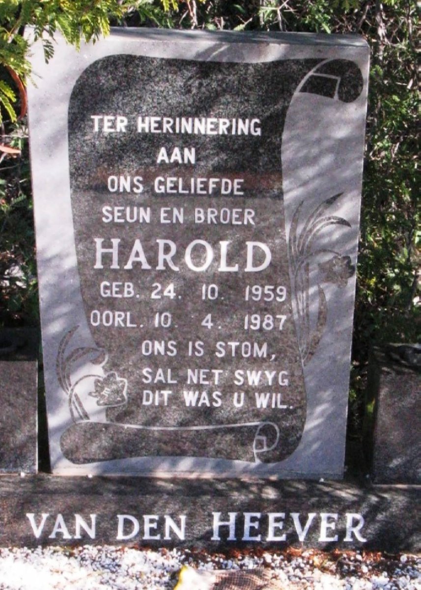 HEEVER Harold, van den 1959-1987