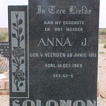 SOLOMON Anna J. nee VAN HEERDEN 1915-1969