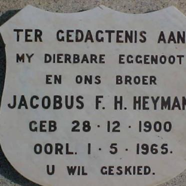 HEYMAN Jacobus F.H. 1900-1965