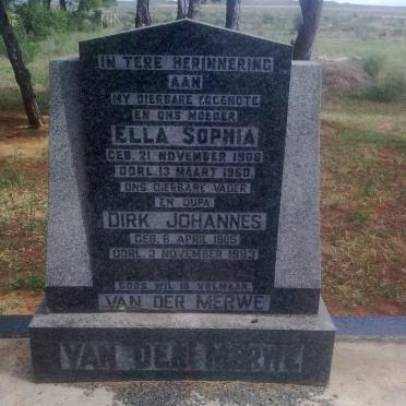 MERWE Dirk Johannes, van der 1905-1983 &amp; Ella Sophia 1906-1960