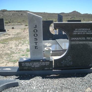 JOOSTE Maans 1930-1993 :: JOOSTE Immanuel Nico 1963-1995