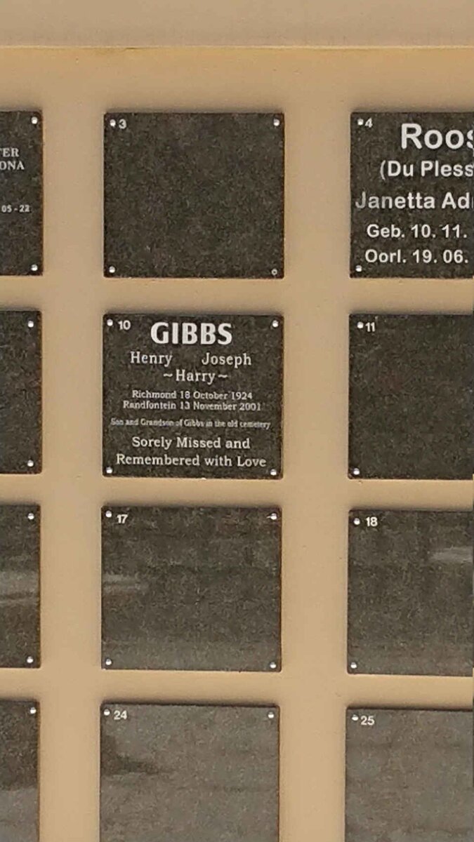 GIBBS Henry Joseph 1924-2001