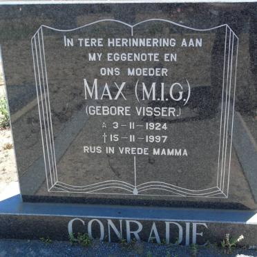 CONRADIE M.I.G nee VISSER 1924-1997