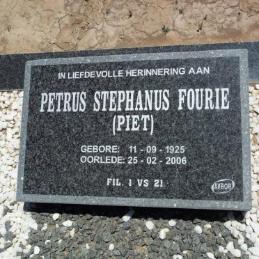 FOURIE Petrus Stephanus 1925-2006