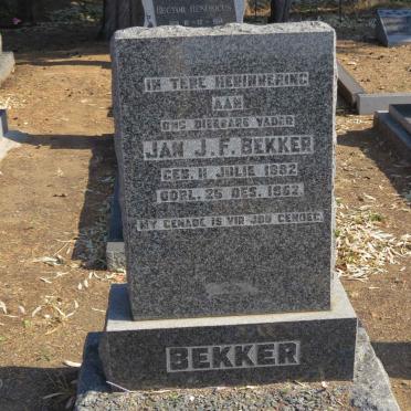 BEKKER J.F. 1882-1962 &amp; Alida Susarah Cicilia 1883-1959