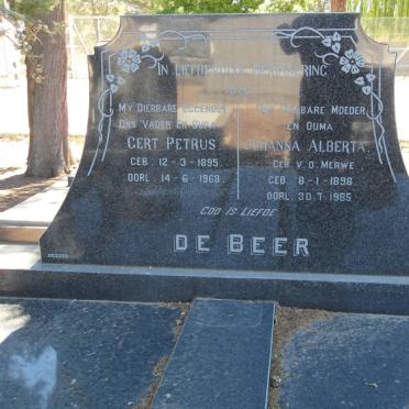 BEER Gert Petrus, de 1895-1968 &amp; Johanna Alberta V.D. MERWE 1898-1985