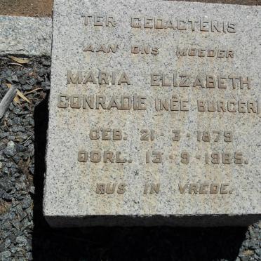 CONRADIE Maria Elizabeth nee BURGER 1879-1965