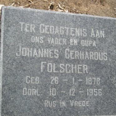 FOLSCHER Johannes Gerhardus 1878-1956