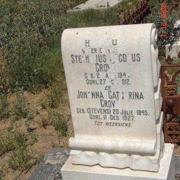 GROVE Stephanus Jacobus 1844-1912 &amp; Johanna Catharina STEVENS 1845-1927