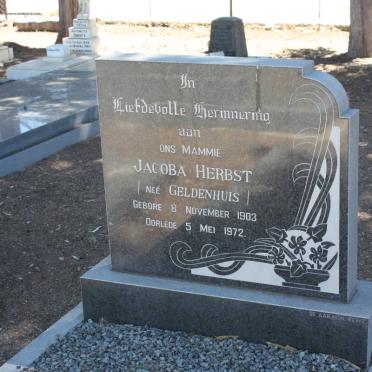 HERBST Jacoba nee GELDENHUIS 1903-1972