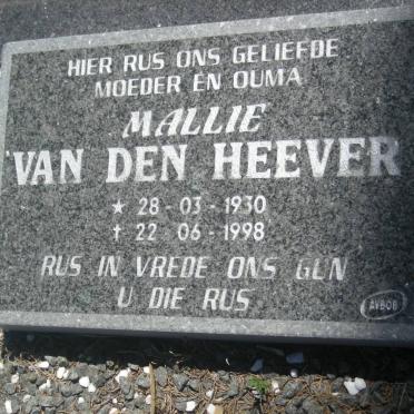 HEEVER Mallie, van den 1930-1998