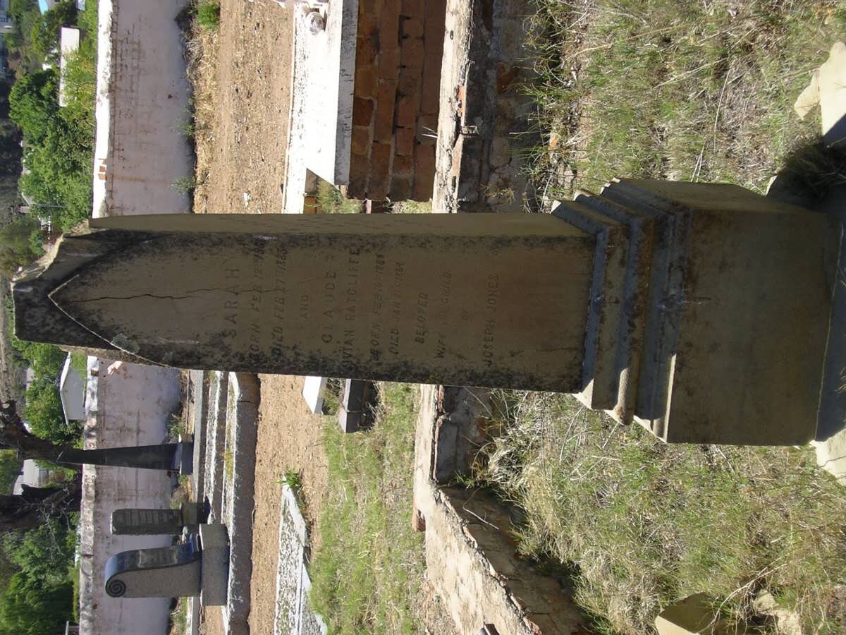 JONES Sarah 186?-1885 :: JONES Claude Vivian Ratcliffe 188?-188?