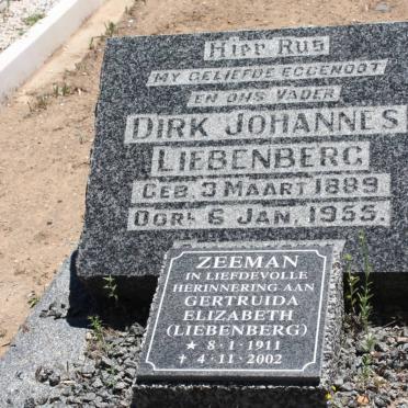 LIEBENBERG Dirk Johannes 1889-1955 :: ZEEMAN Gertruida Elizabeth nee LIEBENBERG 1911-2002