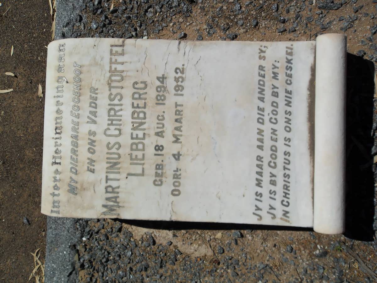 LIEBENBERG Martinus Christoffel 1894-1952