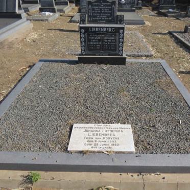 LIEBENBERG Hercules David Gerhardus 1895-1981 &amp; Johanna Frederika Van Rooyen 1893-1962