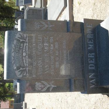 MERWE Johanna Cornelia, van der nee DE KLERK 1904-1955