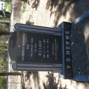 MERWE H.I. Louw, v.d. 1897-1973 &amp; Mirjam Alexandria ENSLIN 1898-1970 :: VAN DER MERWE Louwtjie 1953-1980