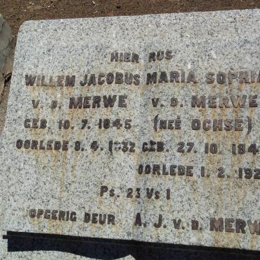MERWE Willem Jacobus, v.d. 1845-1932 &amp; Maria Sophia OCHSE 1848-1924