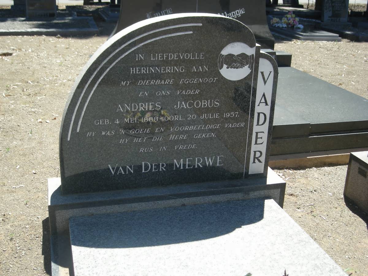 MERWE Andries Jacobus, van der 1888-1957