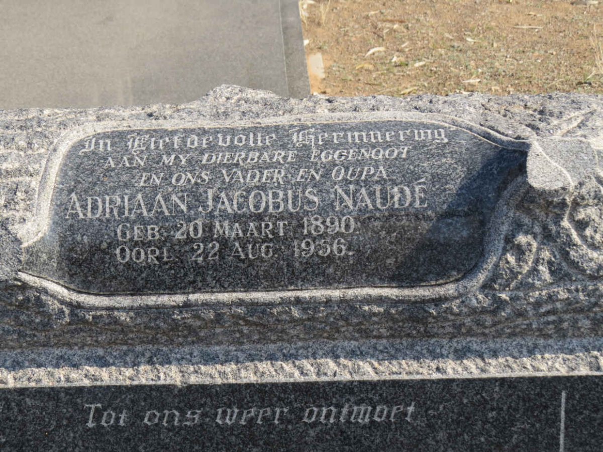 NAUDE Adriaan Jacobus 1890-1956 &amp; Martie 1888-1973