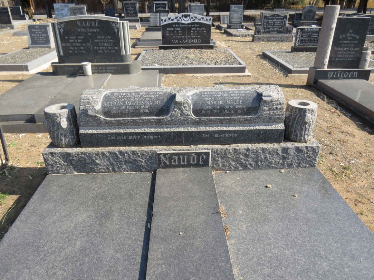 NAUDE Adriaan Jacobus 1890-1956 &amp; Martie 1888-1973