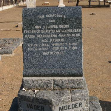 NIEKERK Frederick Christiaan, van 1845-1931 &amp; Maria Magdalena KRUGER 1847-1911