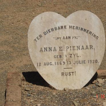 PIENAAR Anna E. nee V. ZYL 1869-1920