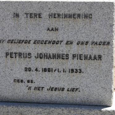 PIENAAR Petrus Johannes 1861-1933