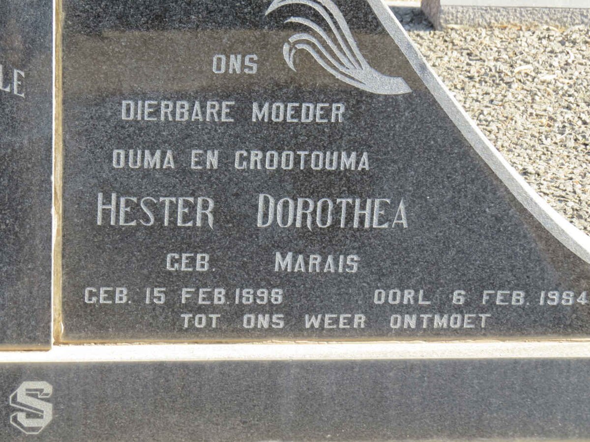 ROOS Stephanus Johannes 1899-1968 &amp; Hester Dorothea MARAIS 1898-1984