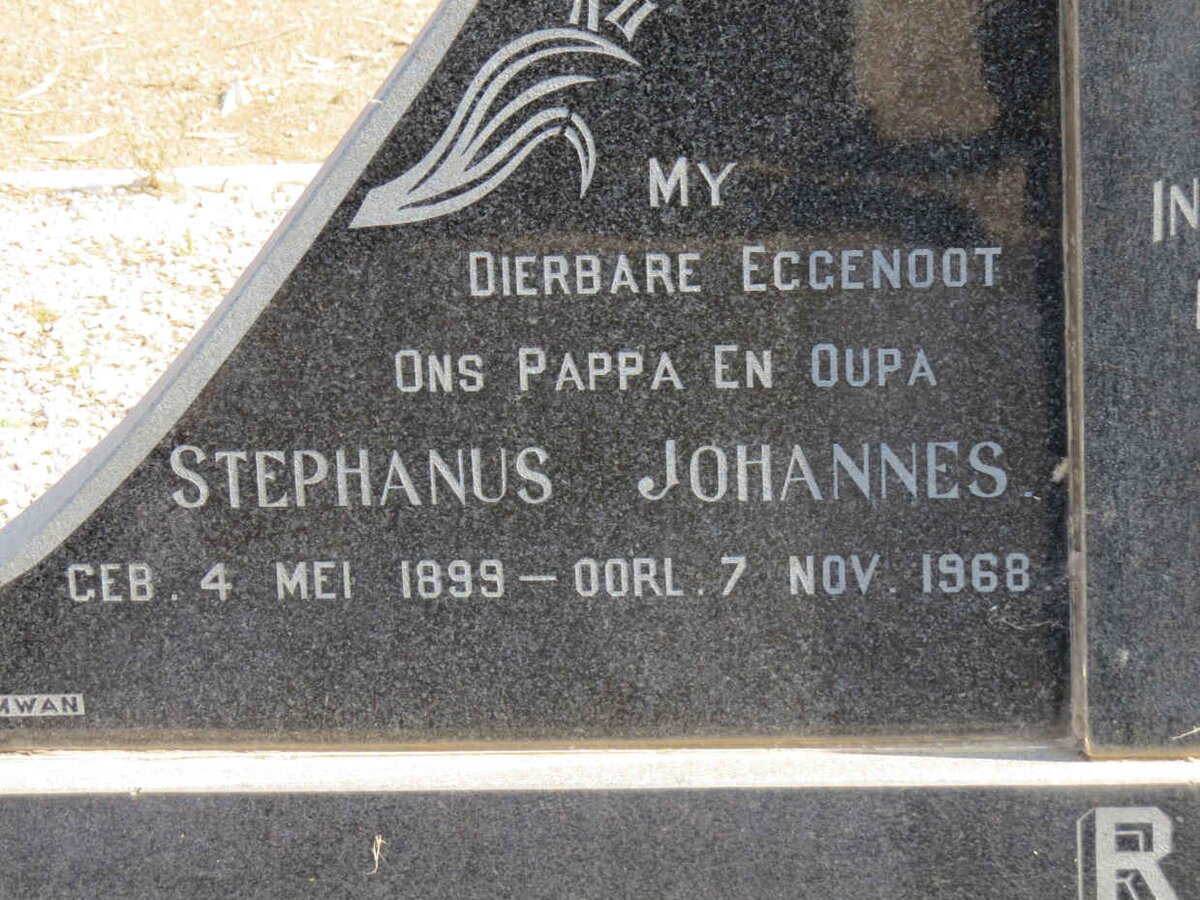 ROOS Stephanus Johannes 1899-1968 &amp; Hester Dorothea MARAIS 1898-1984