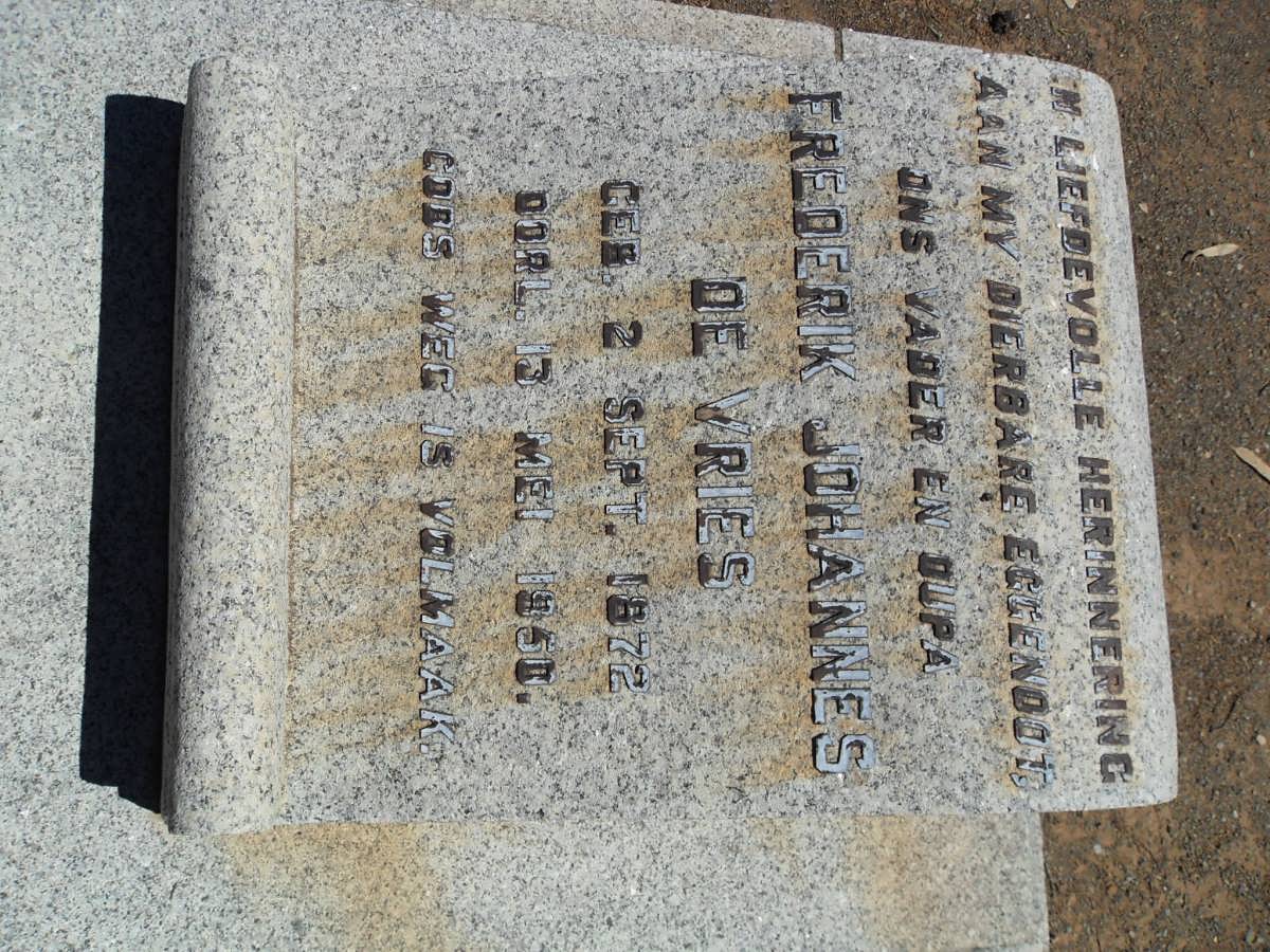 VRIES Frederik Johannes, de 1872-1950