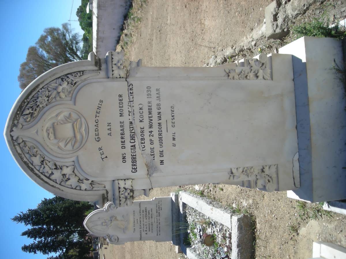 VILLIERS Gerbregta Christina, de nee KOCK -1930