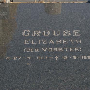 CROUSE Elizabeth nee VORSTER 1917-1994