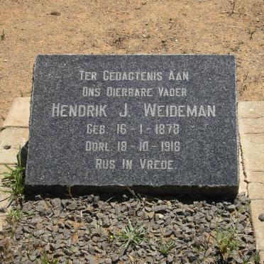 WEIDEMAN Hendrik J. 1878-1918