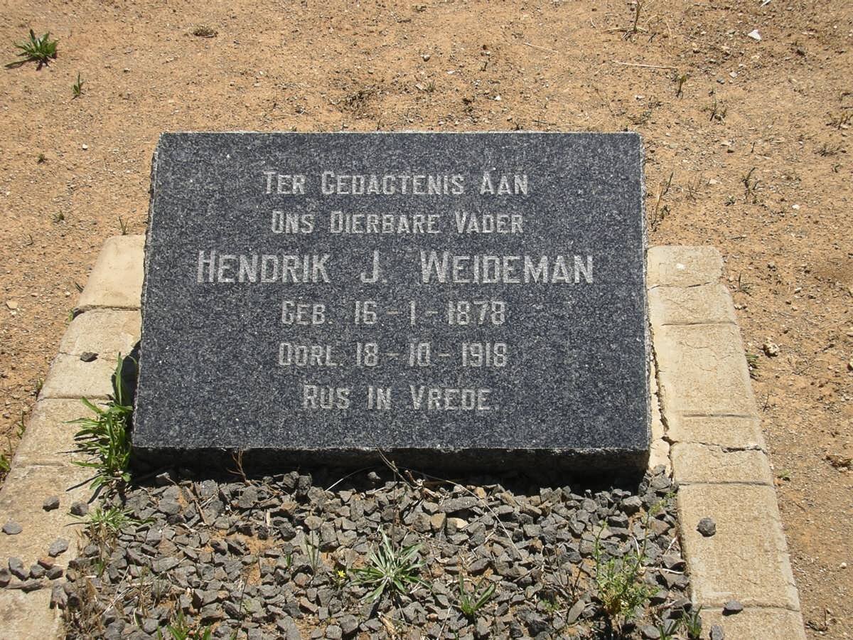 WEIDEMAN Hendrik J. 1878-1918