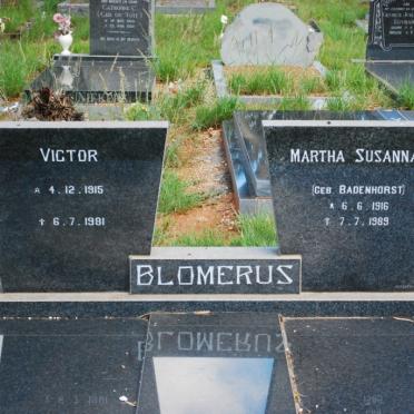 BLOMERUS Victor 1915-1981 &amp; Martha Susannah BADENHORST 1916-1989