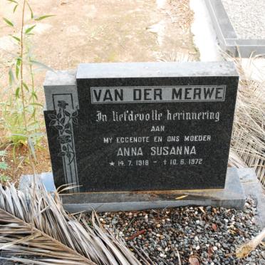 MERWE Anna Susanna, van der 1918-1972