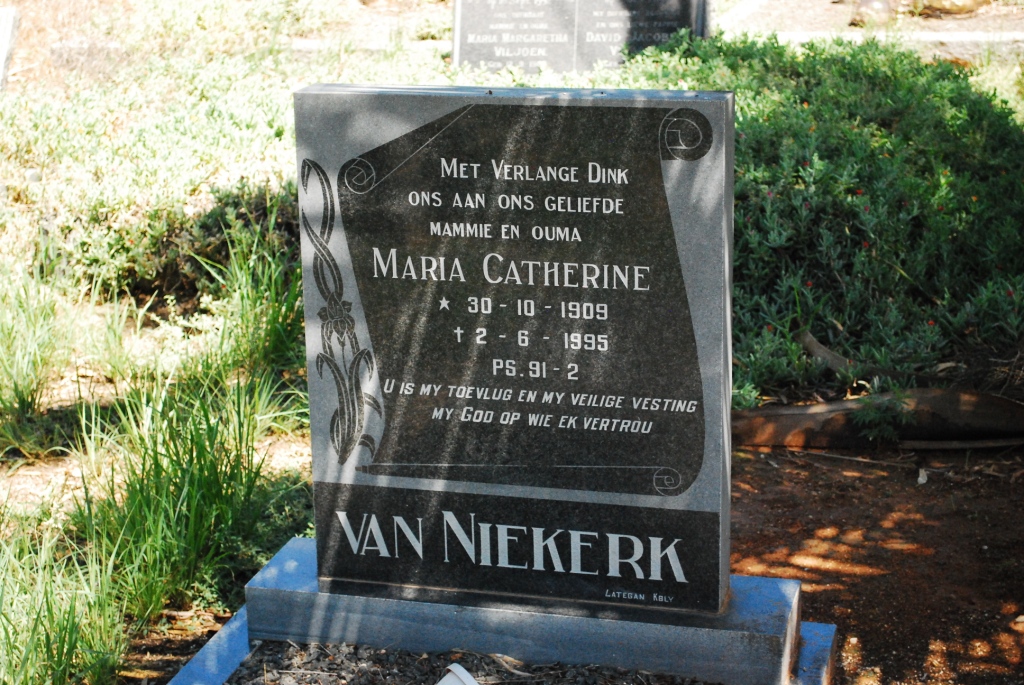 NIEKERK Maria Catherine, van 1909-1995